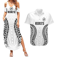 World Rugby Cook Islands Couples Matching Summer Maxi Dress and Hawaiian Shirt Kukis Make History LT9 White - Polynesian Pride
