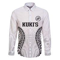 World Rugby Cook Islands Family Matching Off Shoulder Maxi Dress and Hawaiian Shirt Kukis Make History LT9 Dad's Shirt - Long Sleeve White - Polynesian Pride
