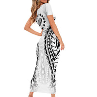 World Rugby Cook Islands Short Sleeve Bodycon Dress Kukis Make History - Polynesian Pride