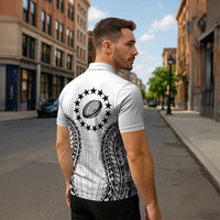 World Rugby Cook Islands Zipper Polo Shirt Kukis Make History - Polynesian Pride