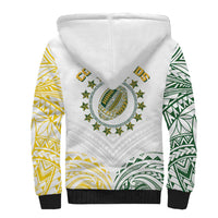 World Rugby Cook Islands Sherpa Hoodie White Polynesian Tribal Pattern - Polynesian Pride