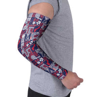 Guam Felis Pasgua Arm Sleeves Pacific Patchwork Xmas Vibes - Polynesian Pride
