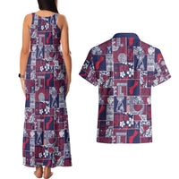 Guam Felis Pasgua Couples Matching Tank Maxi Dress and Hawaiian Shirt Pacific Patchwork Xmas Vibes - Polynesian Pride