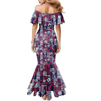 Guam Felis Pasgua Family Matching Mermaid Dress and Hawaiian Shirt Pacific Patchwork Xmas Vibes LT9 - Polynesian Pride