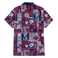 Guam Felis Pasgua Family Matching Off The Shoulder Long Sleeve Dress and Hawaiian Shirt Pacific Patchwork Xmas Vibes - Polynesian Pride
