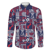 Guam Felis Pasgua Family Matching Off Shoulder Maxi Dress and Hawaiian Shirt Pacific Patchwork Xmas Vibes - Polynesian Pride