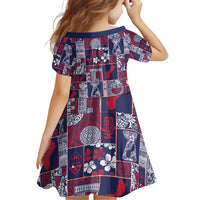 Guam Felis Pasgua Family Matching Off Shoulder Short Dress and Hawaiian Shirt Pacific Patchwork Xmas Vibes - Polynesian Pride