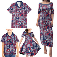 Guam Felis Pasgua Family Matching Puletasi and Hawaiian Shirt Pacific Patchwork Xmas Vibes LT9 - Polynesian Pride