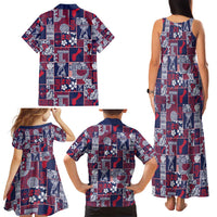 Guam Felis Pasgua Family Matching Tank Maxi Dress and Hawaiian Shirt Pacific Patchwork Xmas Vibes - Polynesian Pride