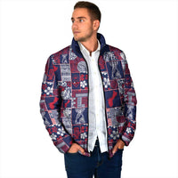 Guam Felis Pasgua Padded Jacket Pacific Patchwork Xmas Vibes - Polynesian Pride