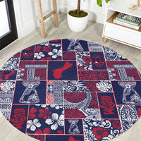 Guam Felis Pasgua Round Carpet Pacific Patchwork Xmas Vibes - Polynesian Pride