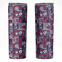 Guam Felis Pasgua Skinny Tumbler Pacific Patchwork Xmas Vibes - Polynesian Pride