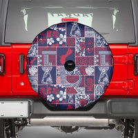Guam Felis Pasgua Spare Tire Cover Pacific Patchwork Xmas Vibes - Polynesian Pride