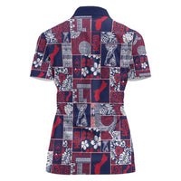Guam Felis Pasgua Women Polo Shirt Pacific Patchwork Xmas Vibes - Polynesian Pride