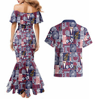 Manuia le Kerisimasi American Samoa Couples Matching Mermaid Dress and Hawaiian Shirt Pacific Patchwork Xmas Vibes LT9 - Polynesian Pride