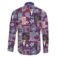 Manuia le Kerisimasi American Samoa Family Matching Off Shoulder Short Dress and Hawaiian Shirt Pacific Patchwork Xmas Vibes - Polynesian Pride