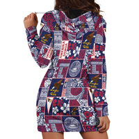 Manuia le Kerisimasi American Samoa Hoodie Dress Pacific Patchwork Xmas Vibes - Polynesian Pride