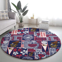 Manuia le Kerisimasi American Samoa Round Carpet Pacific Patchwork Xmas Vibes LT9 - Polynesian Pride