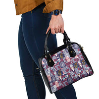 Manuia le Kerisimasi American Samoa Shoulder Handbag Pacific Patchwork Xmas Vibes - Polynesian Pride