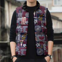 Manuia le Kerisimasi American Samoa Sleeveless Puffer Jacket Pacific Patchwork Xmas Vibes - Polynesian Pride