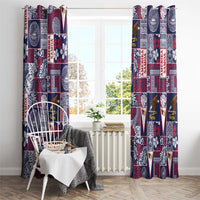 Manuia le Kerisimasi American Samoa Window Curtain Pacific Patchwork Xmas Vibes - Polynesian Pride