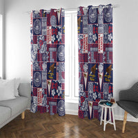 Manuia le Kerisimasi American Samoa Window Curtain Pacific Patchwork Xmas Vibes - Polynesian Pride