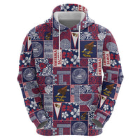 Manuia le Kerisimasi American Samoa Zip Hoodie Pacific Patchwork Xmas Vibes LT9 - Polynesian Pride