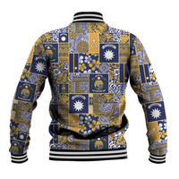 Ekamawir omo Nauru Baseball Jacket Pacific Patchwork Xmas Vibes - Polynesian Pride