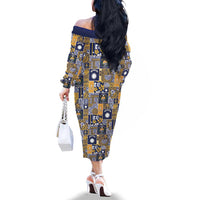 Ekamawir omo Nauru Family Matching Off The Shoulder Long Sleeve Dress and Hawaiian Shirt Pacific Patchwork Xmas Vibes LT9 - Polynesian Pride