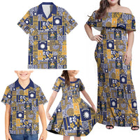 Ekamawir omo Nauru Family Matching Off Shoulder Maxi Dress and Hawaiian Shirt Pacific Patchwork Xmas Vibes LT9 - Polynesian Pride