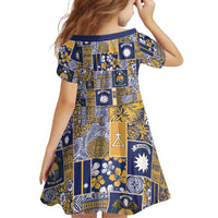 Ekamawir omo Nauru Family Matching Off Shoulder Short Dress and Hawaiian Shirt Pacific Patchwork Xmas Vibes LT9 - Polynesian Pride