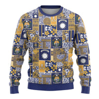 Ekamawir omo Nauru Ugly Christmas Sweater Pacific Patchwork Xmas Vibes - Polynesian Pride