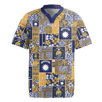 Ekamawir omo Nauru Rugby Jersey Pacific Patchwork Xmas Vibes - Polynesian Pride