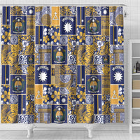 Ekamawir omo Nauru Shower Curtain Pacific Patchwork Xmas Vibes - Polynesian Pride