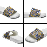 Ekamawir omo Nauru Slide Sandals Pacific Patchwork Xmas Vibes - Polynesian Pride