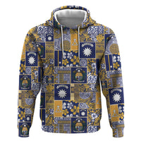 Ekamawir omo Nauru Zip Hoodie Pacific Patchwork Xmas Vibes - Polynesian Pride