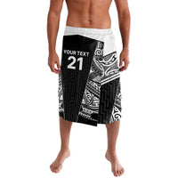 New Zealand Black Fern Custom Lavalava Maori Tukutuku Black-white Motif