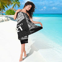 New Zealand Black Fern Custom Sarong Maori Tukutuku Black-white Motif