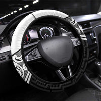 New Zealand Black Fern Steering Wheel Cover Maori Tukutuku Black-white Motif