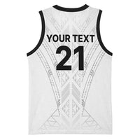 New Zealand Koru Fern Custom Basketball Jersey Simple Taniko Motif - Polynesian Pride