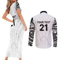 New Zealand Koru Fern Custom Couples Matching Short Sleeve Bodycon Dress and Long Sleeve Button Shirt Simple Taniko Motif