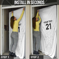 New Zealand Koru Fern Custom Door Cover Simple Taniko Motif - Polynesian Pride