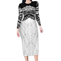 New Zealand Koru Fern Custom Family Matching Long Sleeve Bodycon Dress and Hawaiian Shirt Simple Taniko Motif