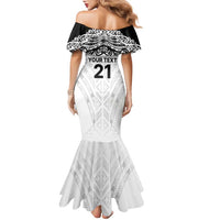 New Zealand Koru Fern Custom Family Matching Mermaid Dress and Hawaiian Shirt Simple Taniko Motif