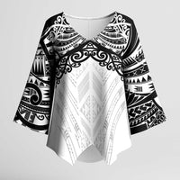 New Zealand Koru Fern Custom Kimono Sleeve Blouse Simple Taniko Motif - Polynesian Pride