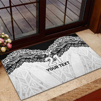 New Zealand Koru Fern Custom Rubber Doormat Simple Taniko Motif