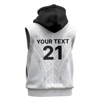New Zealand Koru Fern Custom Sleeveless Hoodie Simple Taniko Motif - Polynesian Pride