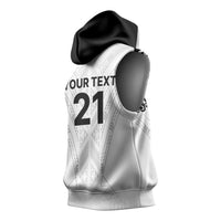 New Zealand Koru Fern Custom Sleeveless Hoodie Simple Taniko Motif - Polynesian Pride