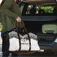 New Zealand Koru Fern Custom Travel Bag Simple Taniko Motif - Polynesian Pride