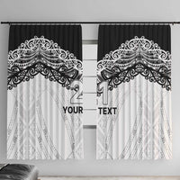 New Zealand Koru Fern Custom Window Curtain Simple Taniko Motif